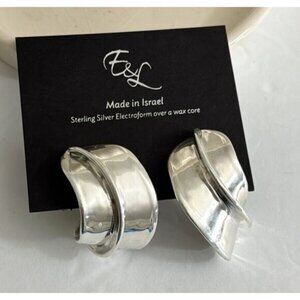 E&L Sterling Silver Electroform Statement Earrings Israel